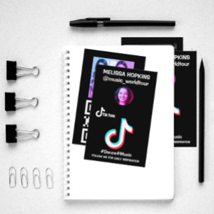 Custom tik tok logo profile picture and QR code Business Card