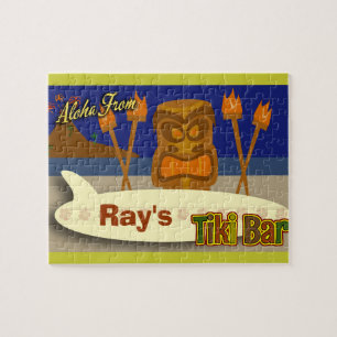 Custom Tiki Bar Sign Jigsaw Puzzle