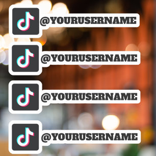 Custom TikTok logo Social Media Name Sticker