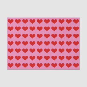 Custom Tissue Paper with Red Hearts on Pink