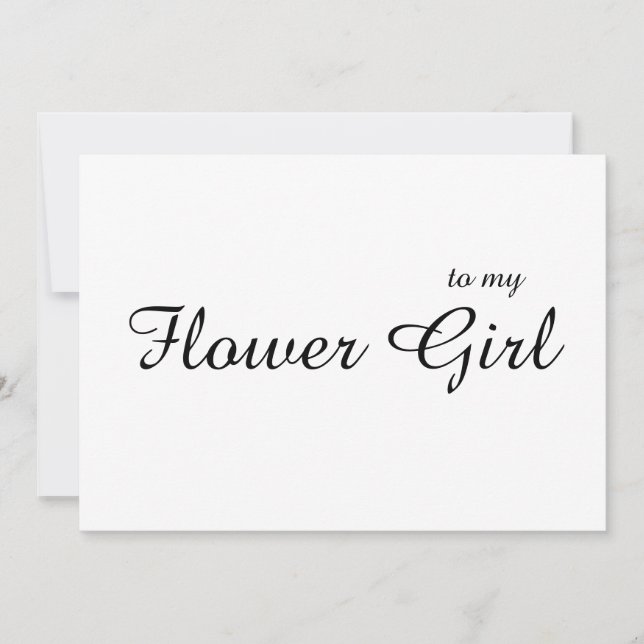 Custom To My Flower Girl Thank You Wedding Card (Front)