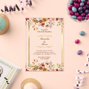 Custom Together with their Families Wedding  Acrylic Invitations