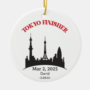 Custom Tokyo Marathon Finisher, Gift For Runnners Ceramic Tree Decoration