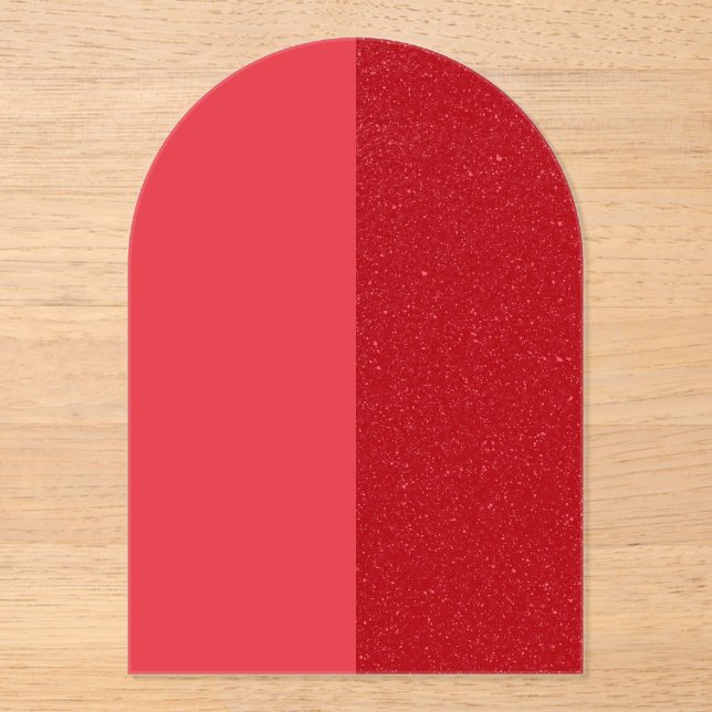 Custom Tomato Red Acrylic Invitation (Front)