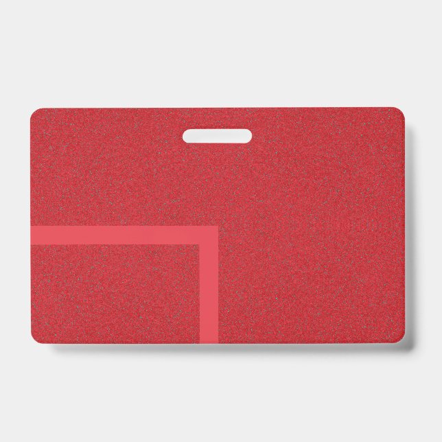 Custom Tomato Red Badge with Bold Texture ID Badge (Front)