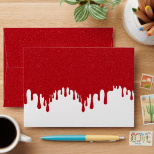 Custom Tomato Red Drip A7 Envelope