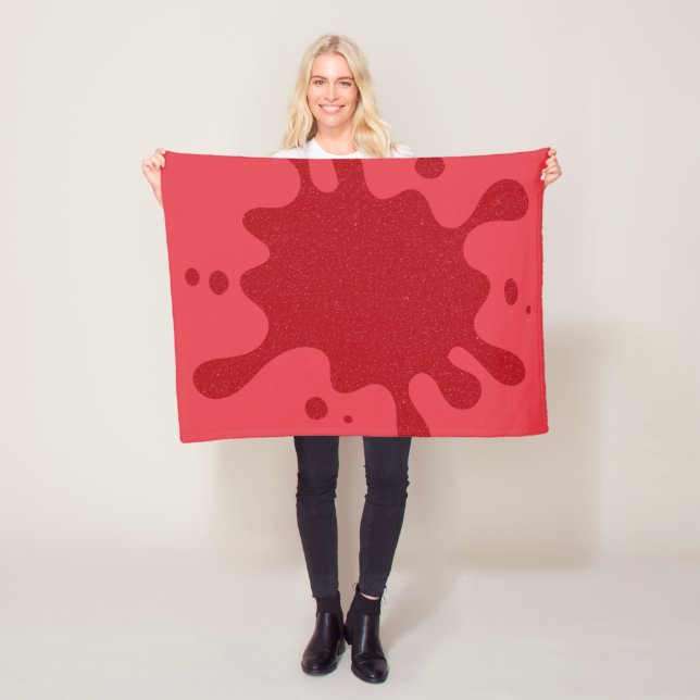Custom Tomato Red Drip Fleece Blanket (In Situ)