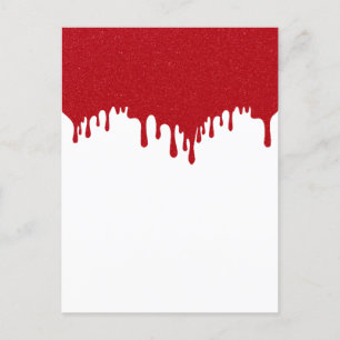 Custom Tomato Red Drip Gloss Announcement Postcard
