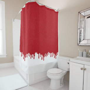 Custom Tomato Red Drip Gloss Shower Curtain