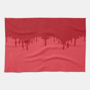 Custom Tomato Red Drip Kitchen Towel