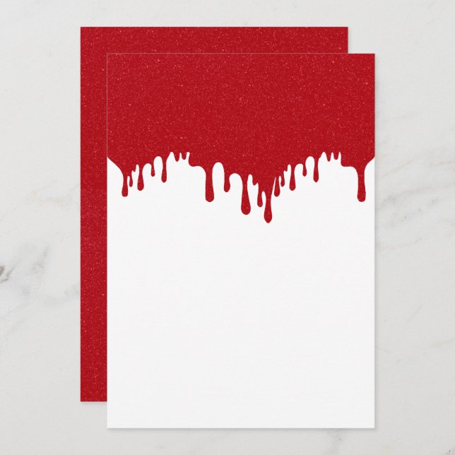 Custom Tomato Red Drip Noise Flat Card (Front/Back)