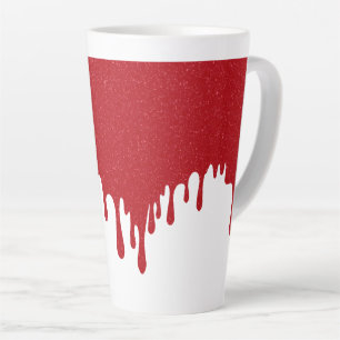 Custom Tomato Red Drip on White Latte Mug