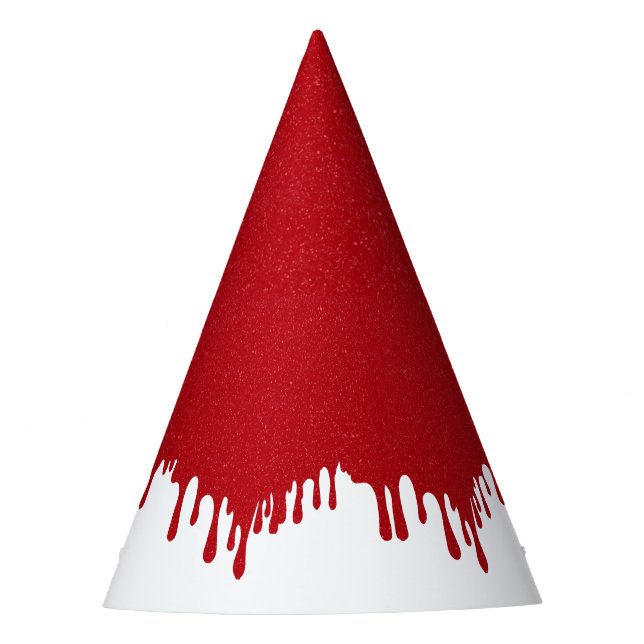 Custom Tomato Red Drip on White Party Hat (Front)