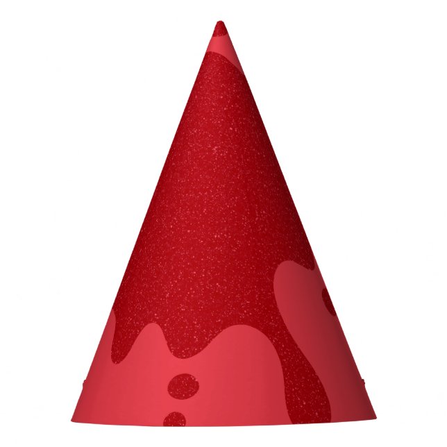 Custom Tomato Red Drip Party Hats (Set of 12) (Front)