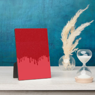 Custom Tomato Red Drip Plaque – Gloss Noise Design
