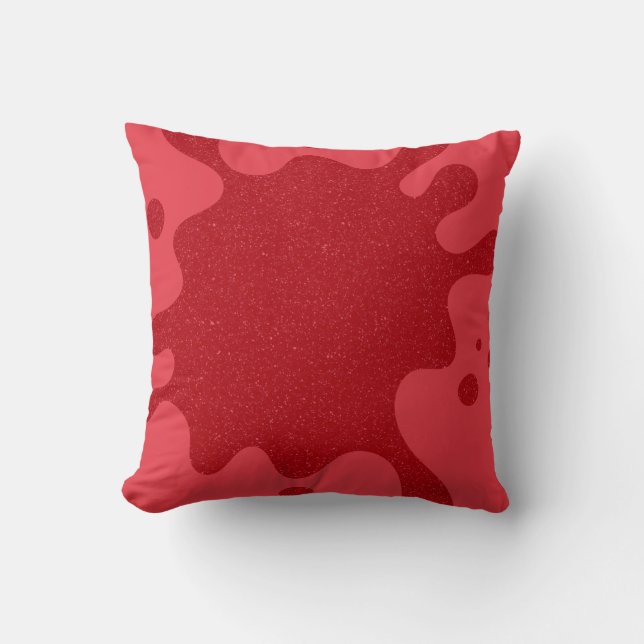 Custom Tomato Red Drip Throw Pillow (Front)