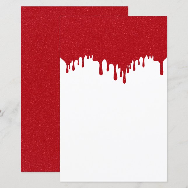 Custom Tomato Red Drip Top Paper Sheet (Front/Back)