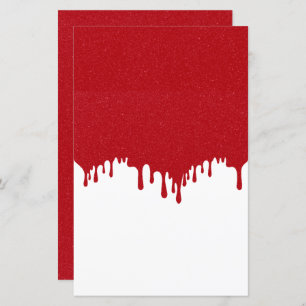 Custom Tomato Red Glitter Drip Paper Sheet