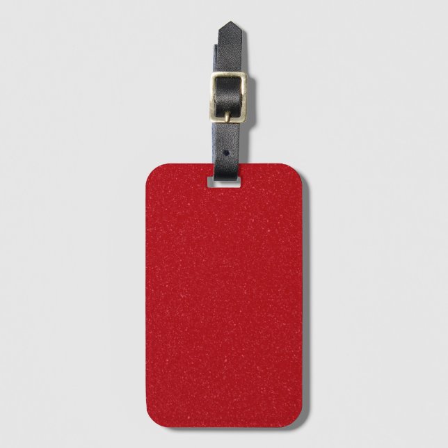 Custom Tomato Red Glitter Noise Luggage Tag (Front Vertical)