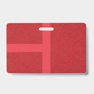 Custom Tomato Red Grid Badge with Textured Finish ID Badge