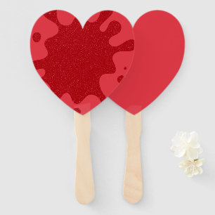 Custom Tomato Red Heart Fan – Bulk Set of 10