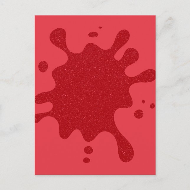 Custom Tomato Red Ink Splash Announcement Postcard (Front)
