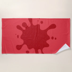 Custom Tomato Red Ink Splash Beach Towel