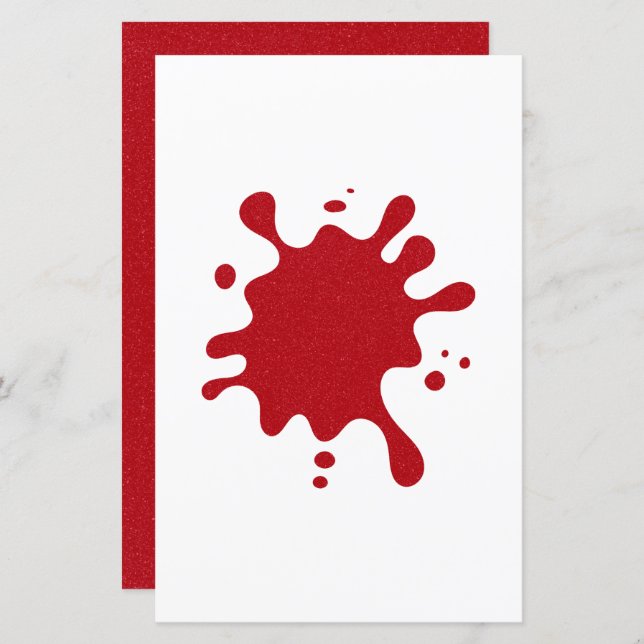 Custom Tomato Red Ink Splash Paper Sheet (Front/Back)
