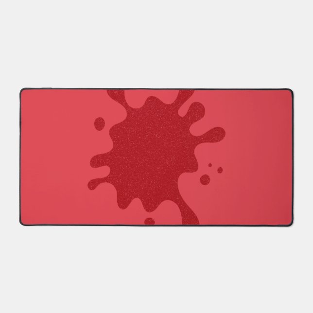 Custom Tomato Red Inkblot Desk Mat (Front)