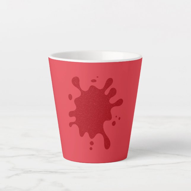 Custom Tomato Red Latte Mug with Splat Print (Front)