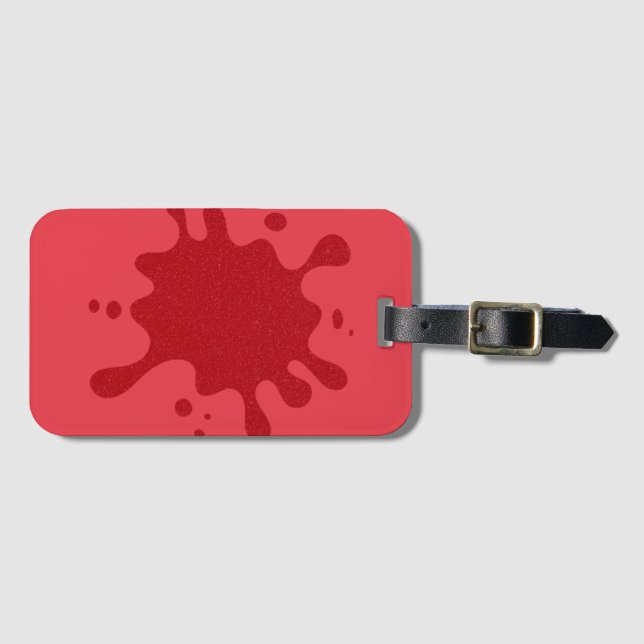Custom Tomato Red Noise Splash Luggage Tag (Front Horizontal)