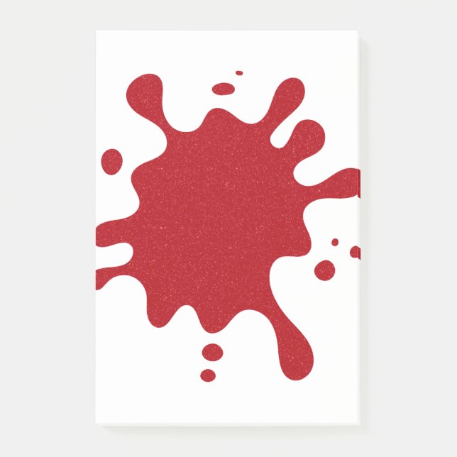 Custom Tomato Red Paint Splash Post-It Notes (Front)