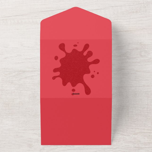 Custom Tomato Red RSVP Seal & Send Card (Outside)