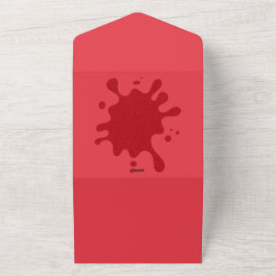 Custom Tomato Red RSVP Seal & Send Card