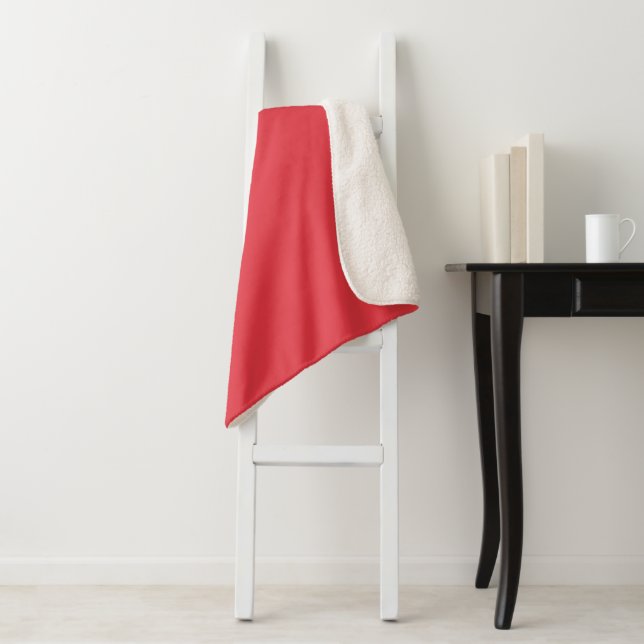 Custom Tomato Red Sherpa Blanket – Customisable (In Situ)