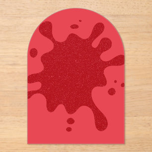 Custom Tomato Red Splash Arch Invitation