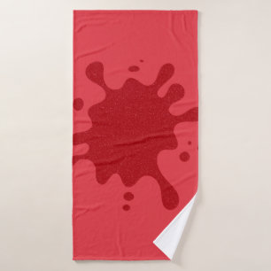 Custom Tomato Red Splash Bath Towel