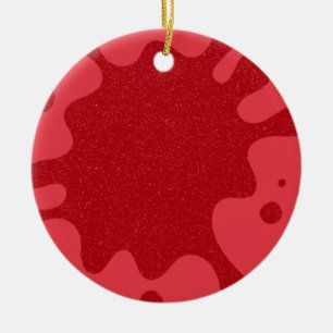 Custom Tomato Red Splash Ceramic Ornament
