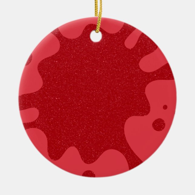 Custom Tomato Red Splash Ceramic Ornament (Front)