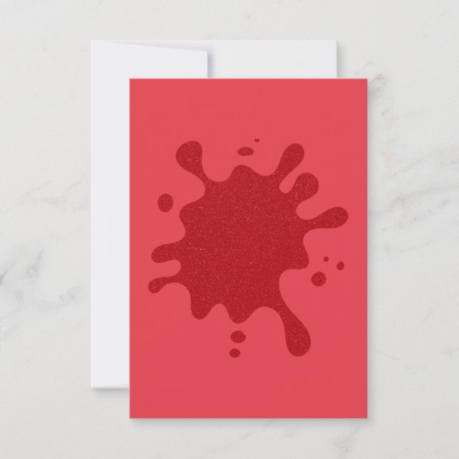 Custom Tomato Red Splash Flat Thank You Card (Front)