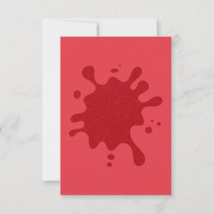 Custom Tomato Red Splash Flat Thank You Card
