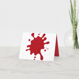 Custom Tomato Red Splash Folded Thank You Card