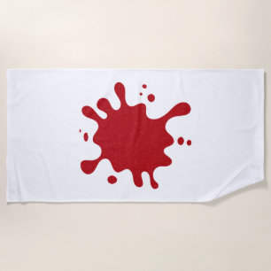 Custom Tomato Red Splash Graphic Beach Towel