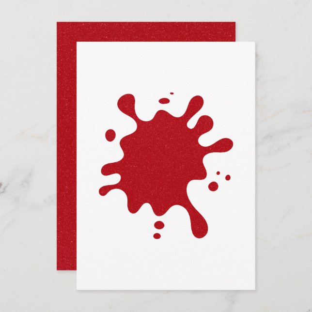 Custom Tomato Red Splash Invitation – White Matte (Front/Back)