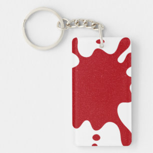 Custom Tomato Red Splash on White Acrylic Keychain