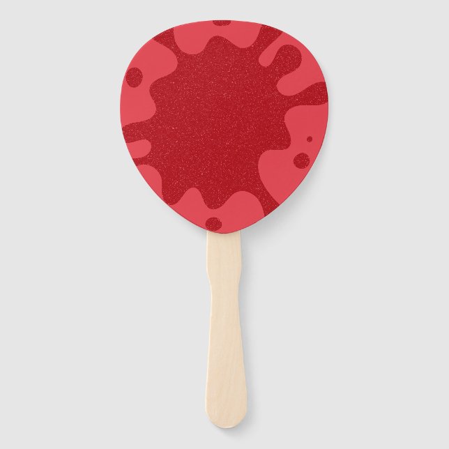 Custom Tomato Red Splash Paddle Fans (Set of 10) (Front)