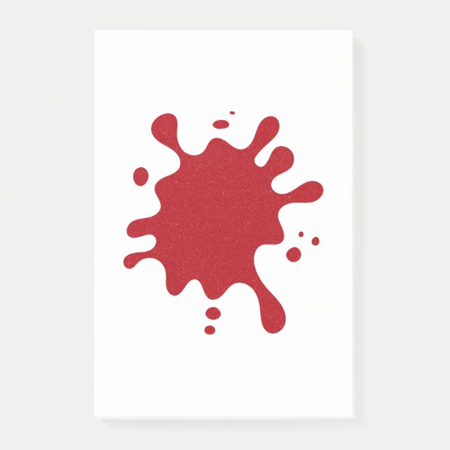 Custom Tomato Red Splash Sticky Post-It Notes (Front)