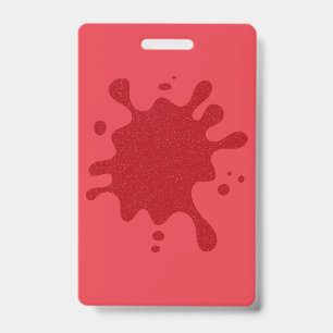 Custom Tomato Red Splash Vertical Badge ID Badge