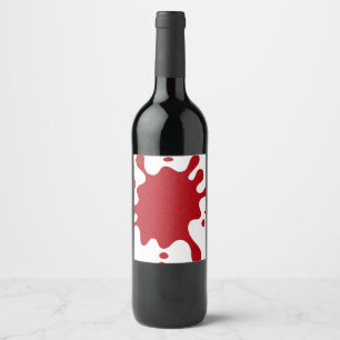 Custom Tomato Red Splash Wine Label
