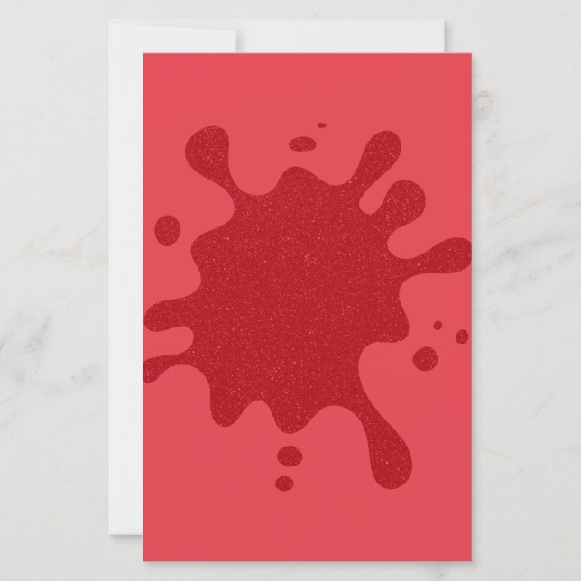 Custom Tomato Red Splat Design Paper Sheet (Front)